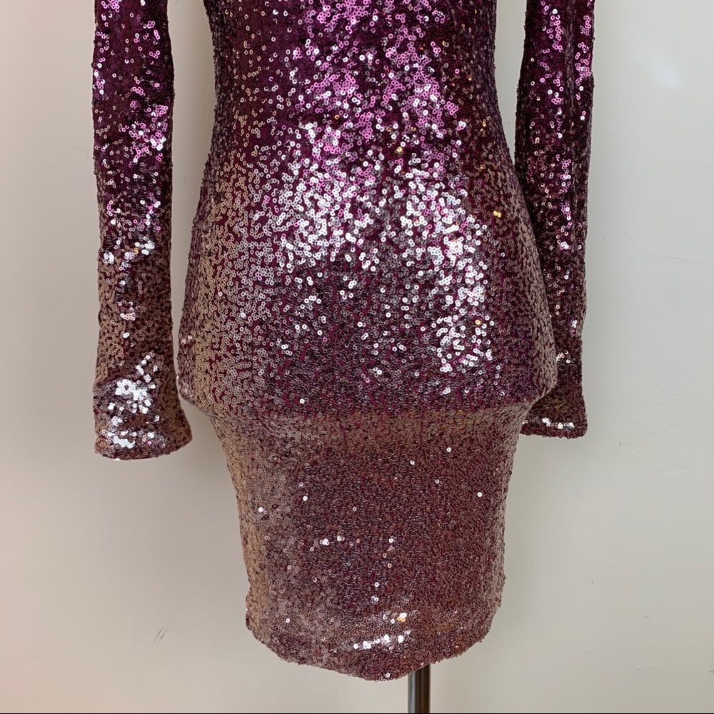 Mind Code Sequin Ombr Open Back Dress - image 5